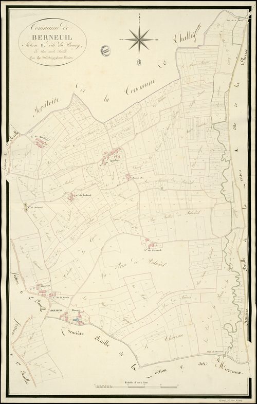 Berneuil - 3 P 40/AC12 - Section F dite de Bourg  | 1814
