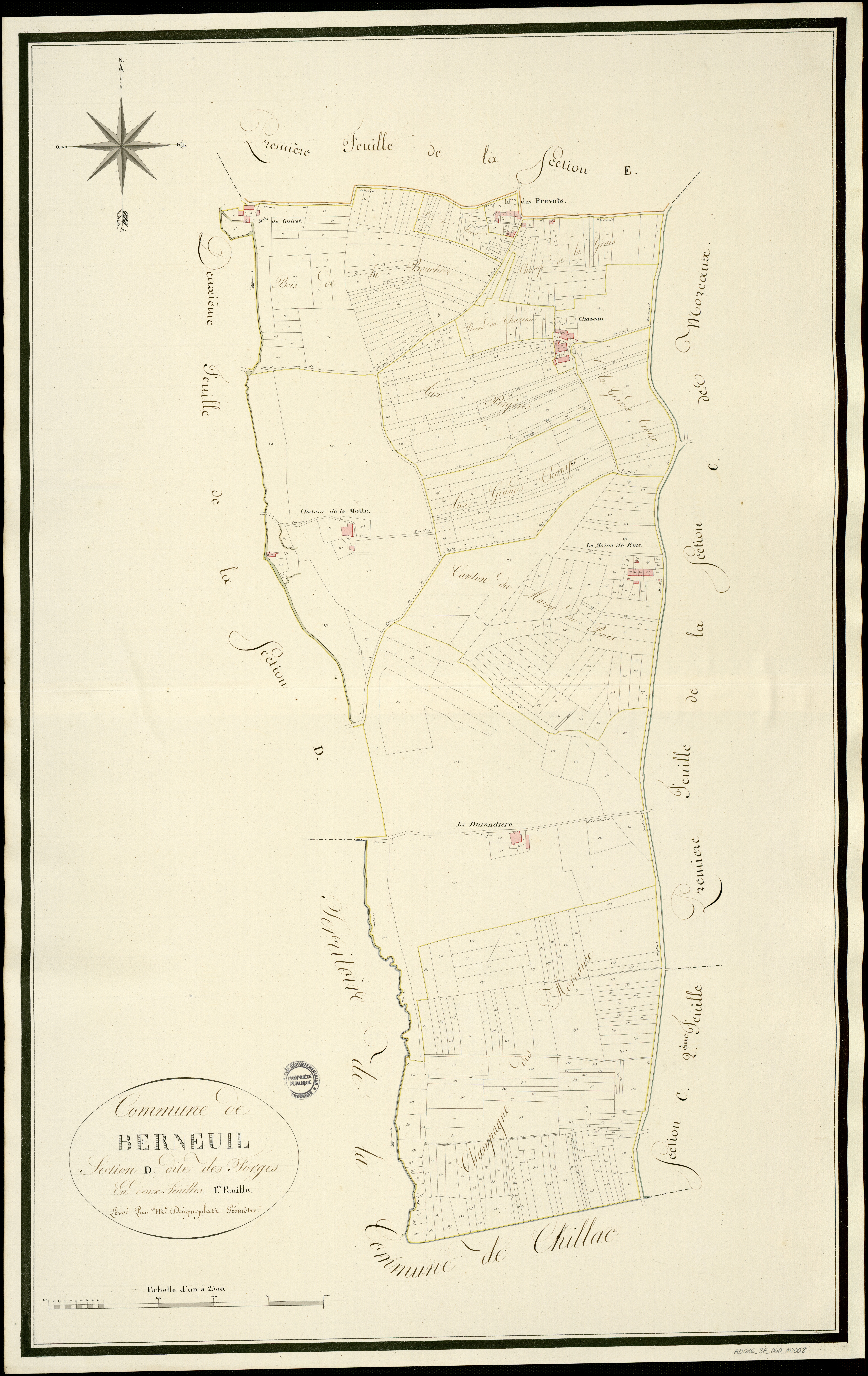 Berneuil - 3 P 40/AC8 - Section D dite des Forges  | 1814