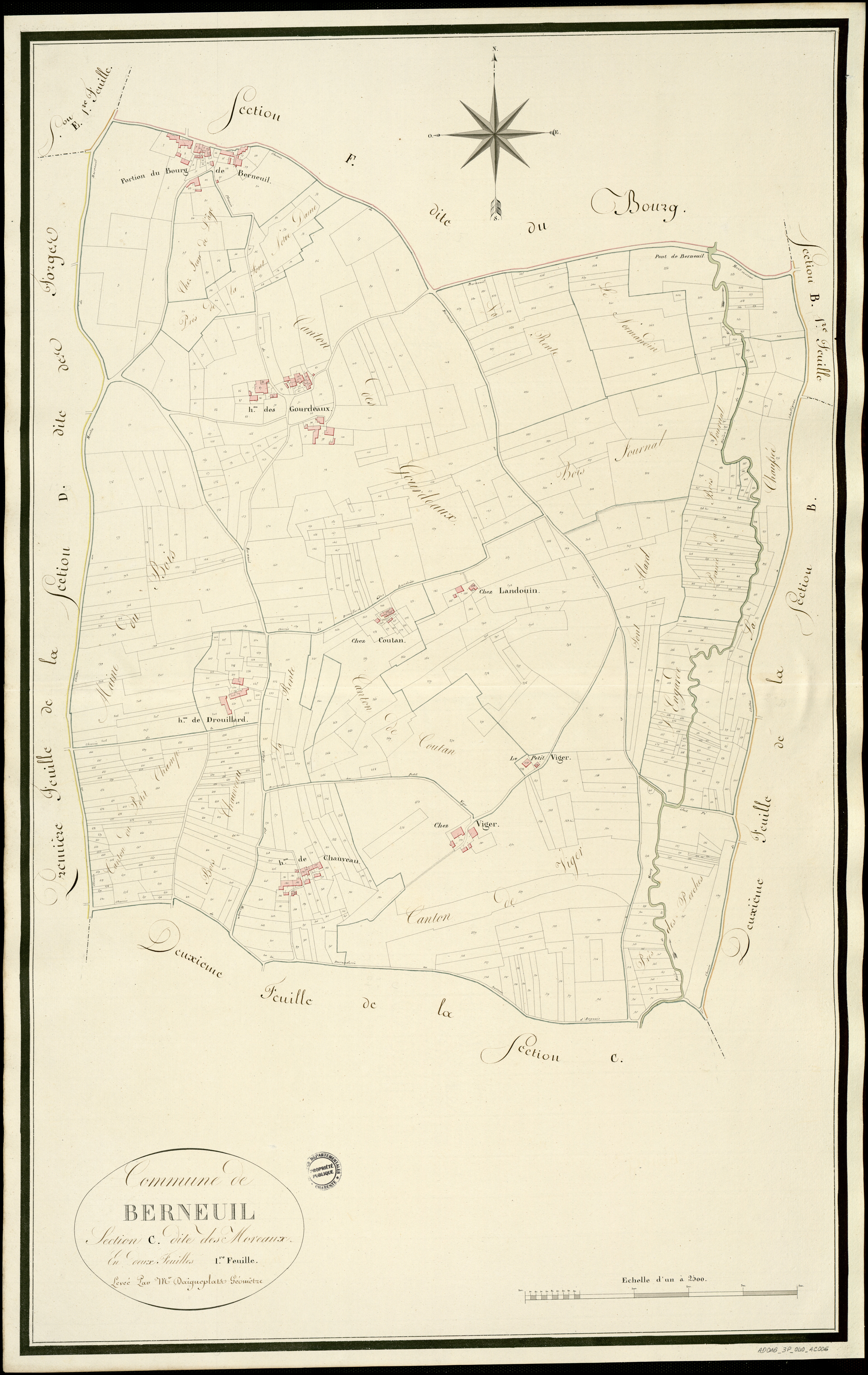 Berneuil - 3 P 40/AC6 - Section C dite des Moreaux  | 1814