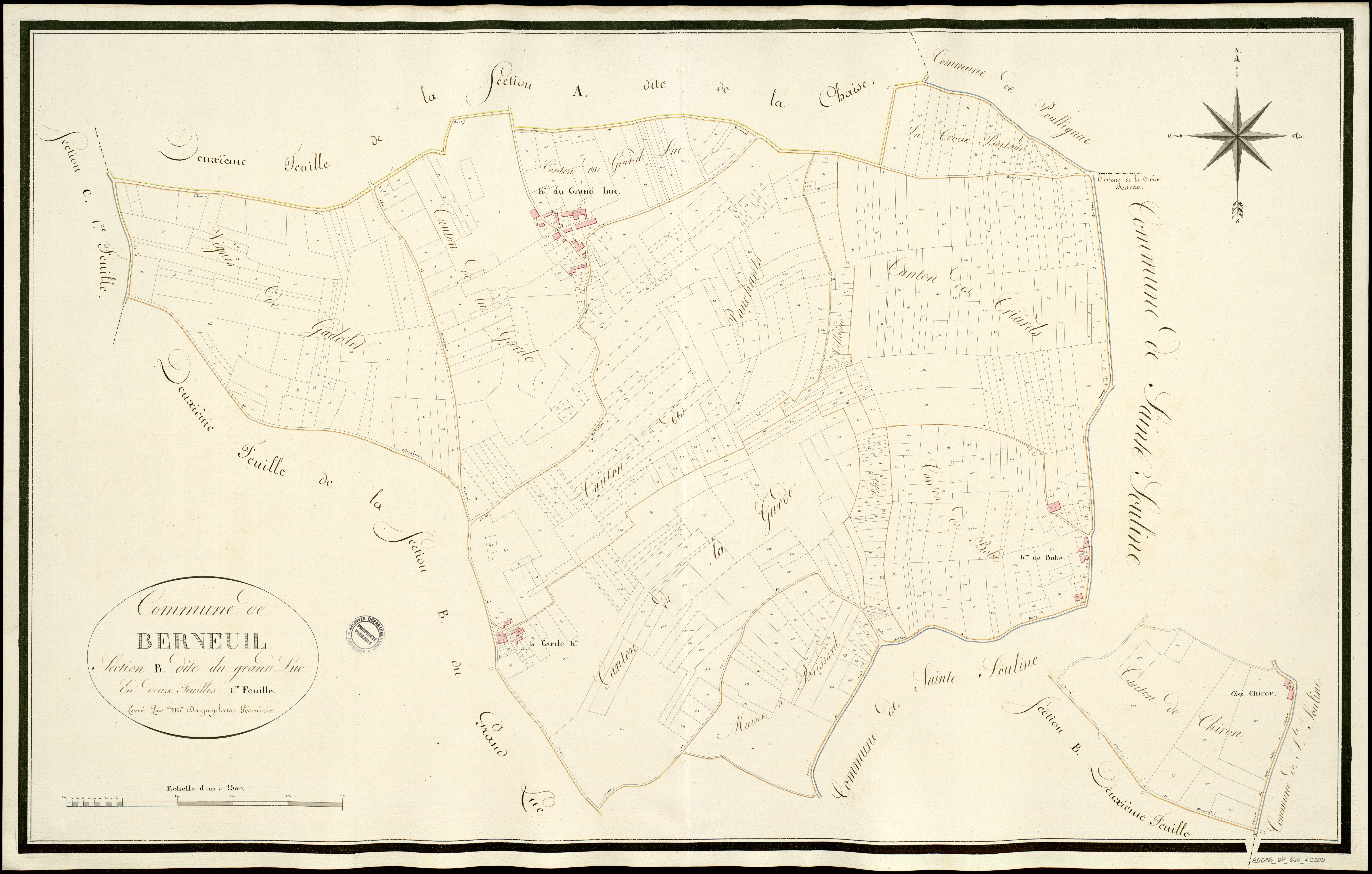 Berneuil - 3 P 40/AC4 - Section B dite du Grand-Lac  | 1814