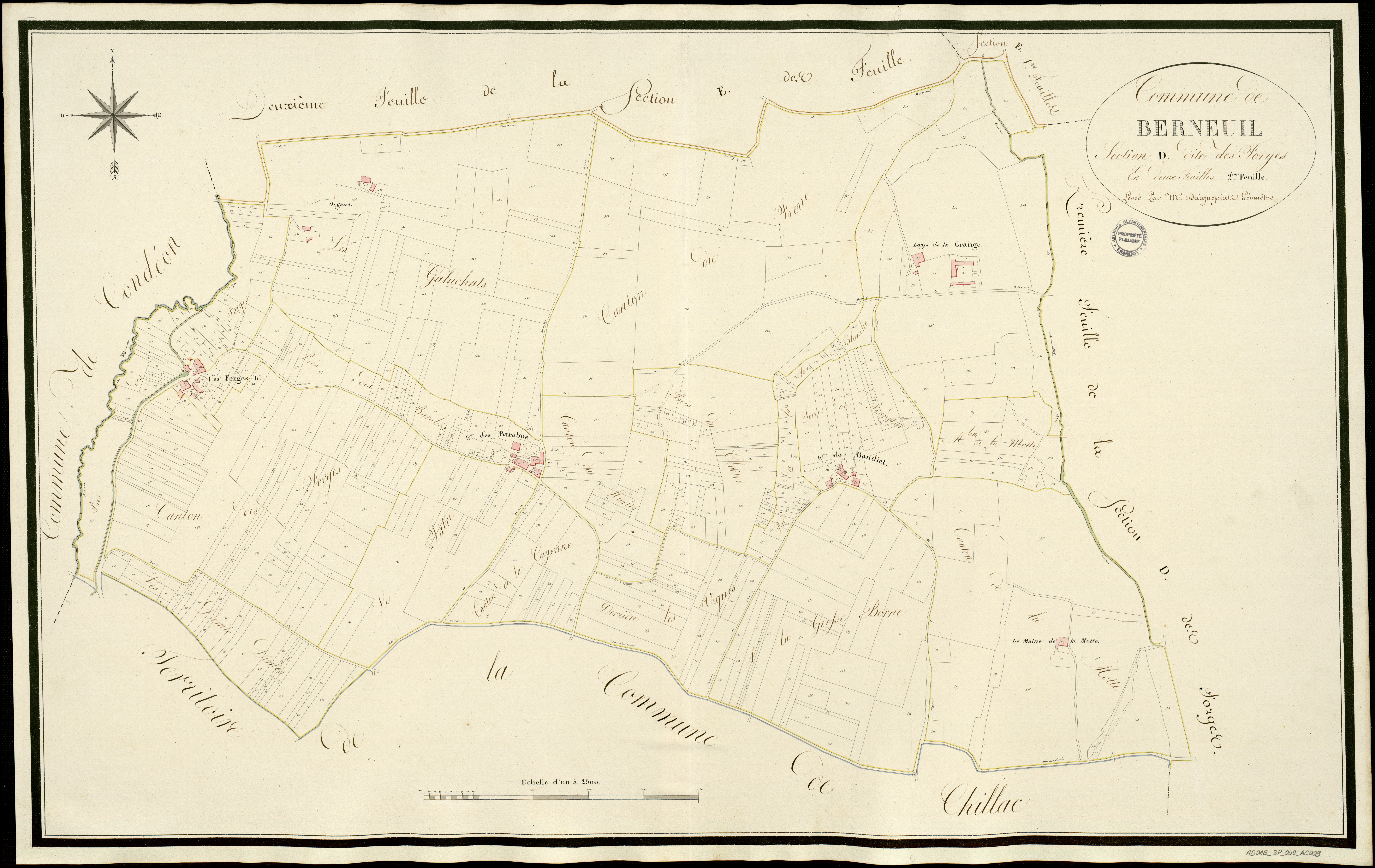 Berneuil - 3 P 40/AC9 - Section D dite des Forges  | 1814
