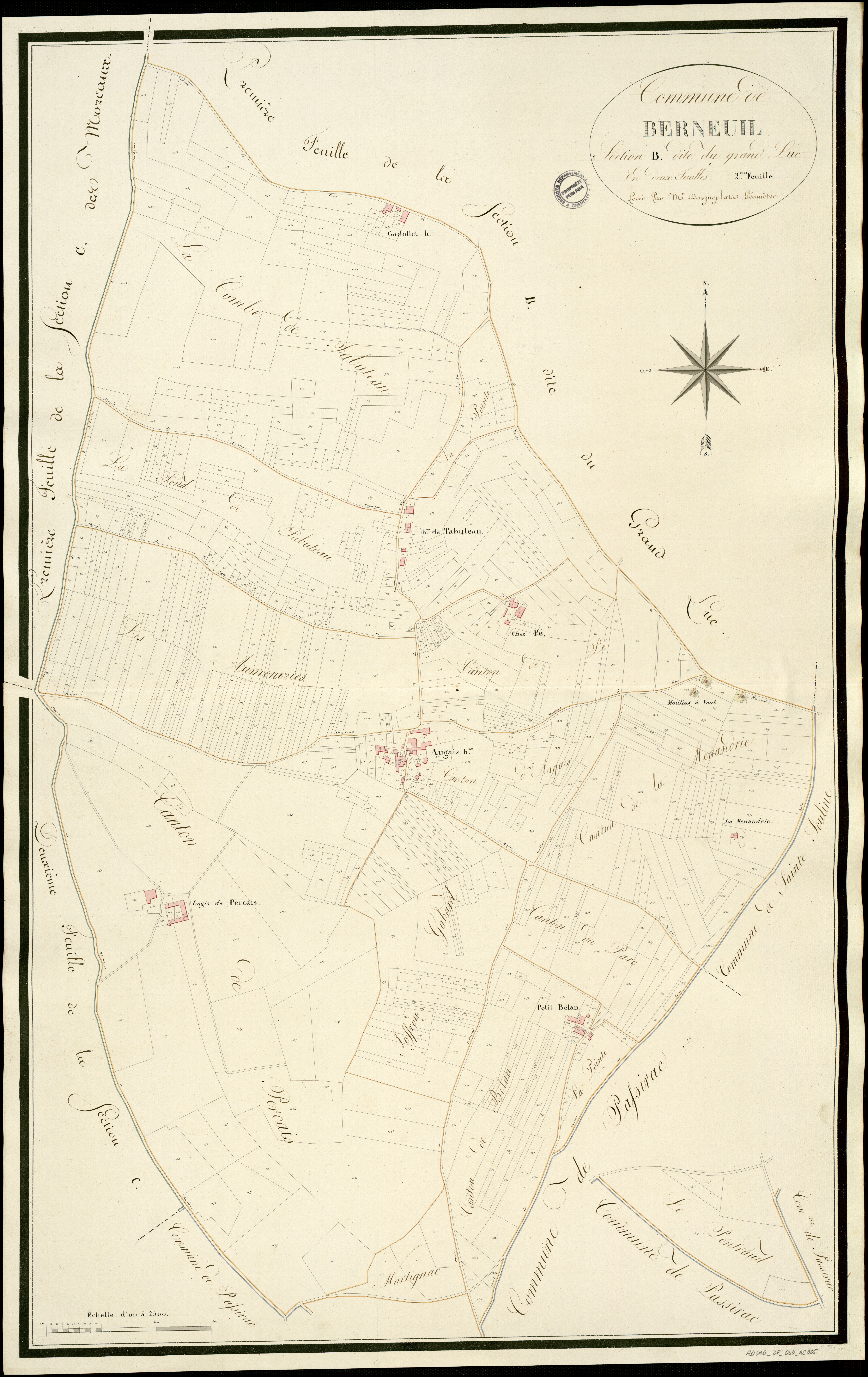 Berneuil - 3 P 40/AC5 - Section B dite du Grand-Lac  | 1814