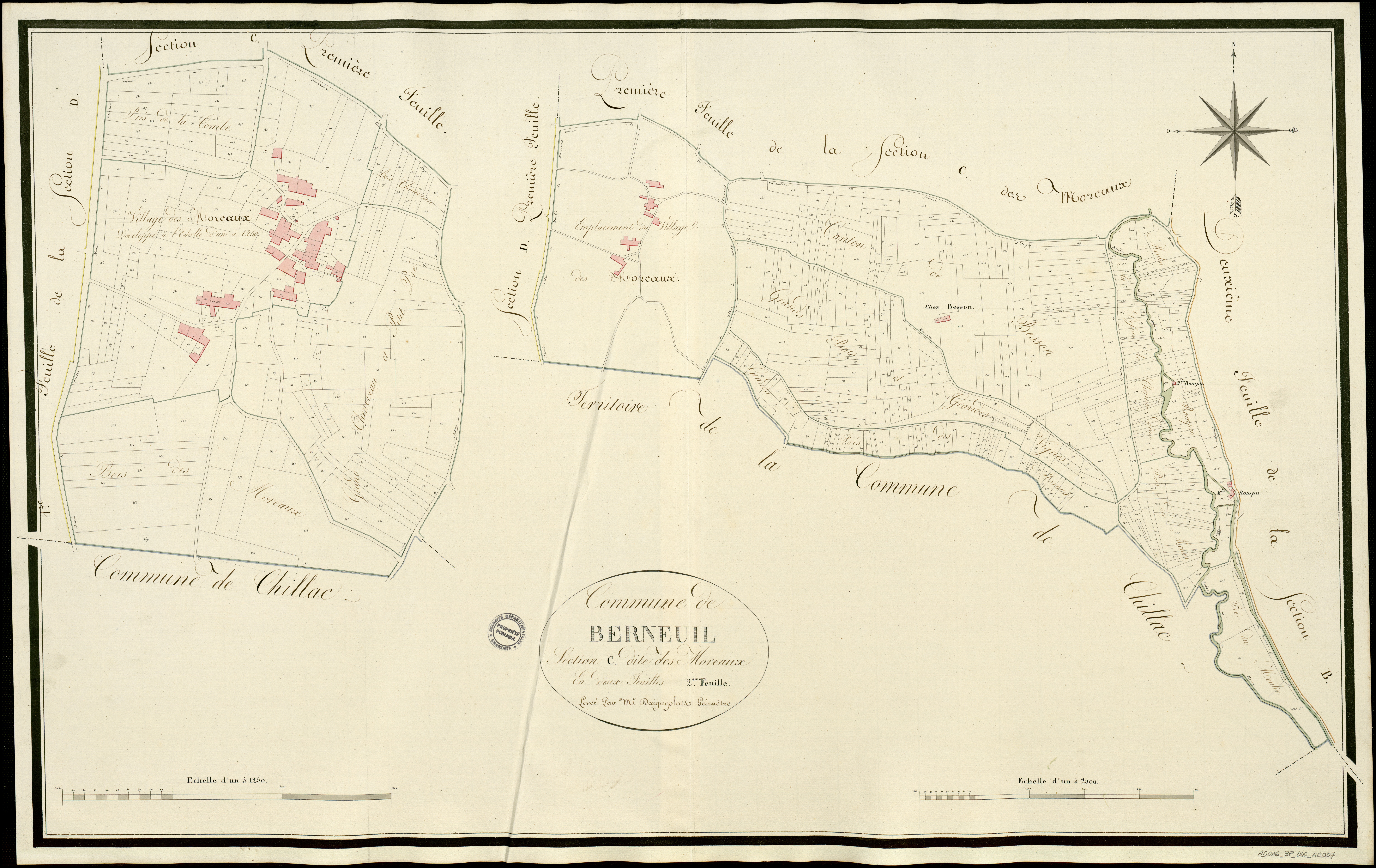 Berneuil - 3 P 40/AC7 - Section C dite des Moreaux  | 1814