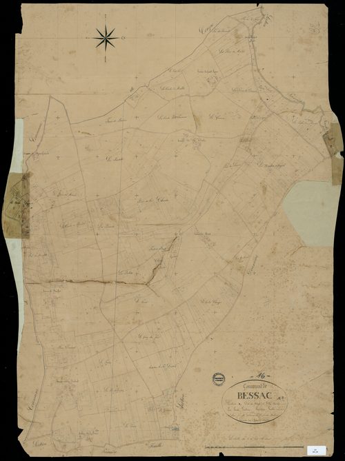 Bessac - 3 P 41/4 - Section A dite du Bourg et chez Naudon. Feuille 3.  | 1834