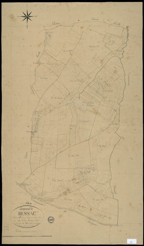 Bessac - 3 P 41/7 - Section B dite des Voûtes et Mons Colas. Feuille 3.  | 1834