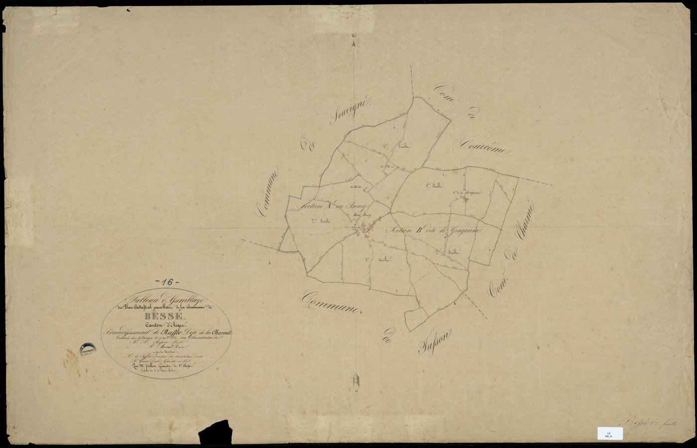 Besse - 3 P 42/1 - Tableau d'assemblage.  | 1831
