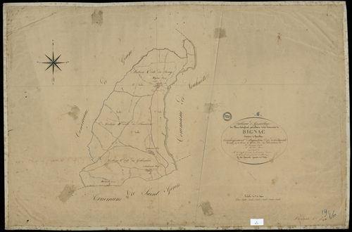 Bignac - 3 P 43/1 - Tableau d'assemblage.  | 1832