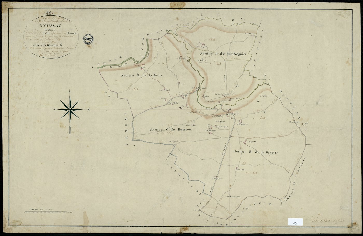 Bioussac - 3 P 44/1 - Tableau d'assemblage.  | 1819