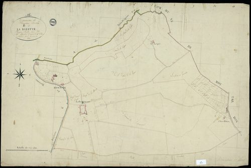 Bioussac - 3 P 44/4 - Section B dite de la Bayette. Feuille 1.  | 1819