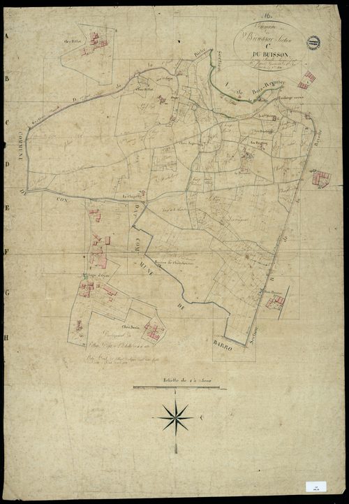 Bioussac - 3 P 44/6 - Section C dite du Buisson. Feuille 1.  | 1819
