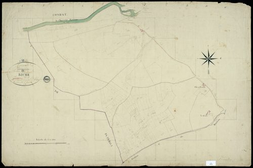 Bioussac - 3 P 44/8 - Section D dite de la Riche. Feuille 1.  | 1819