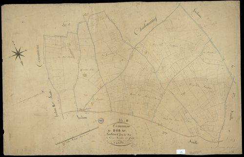 Birac - 3 P 45/6 - Section C dite des Bois. Feuille 1.  | 1834