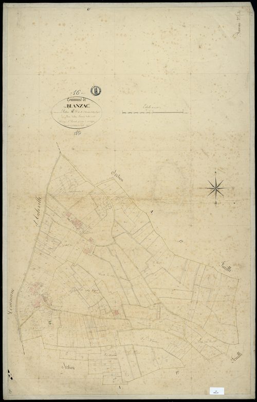 Blanzac-Porcheresse - 3 P 46A/3 - Section A dite de Saint Nicolas et chez Gayet. Feuille 2.  | 1836