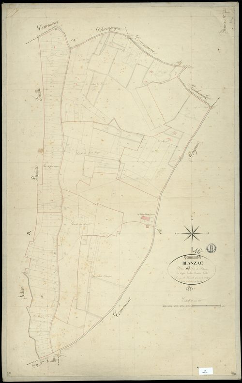 Blanzac-Porcheresse - 3 P 46A/5 - Section B dite de Blanzac. Feuille 2.  | 1836