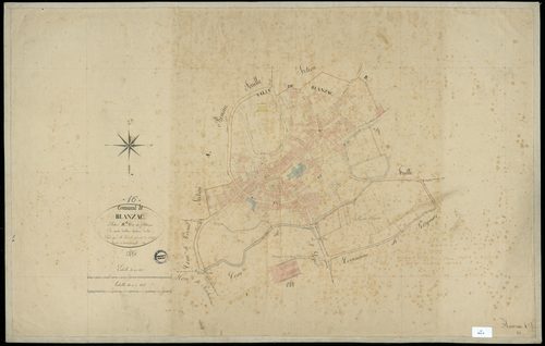 Blanzac-Porcheresse - 3 P 46A/7 - Section B dite de Blanzac, développement de la Halle . Feuille 4.  | 1836