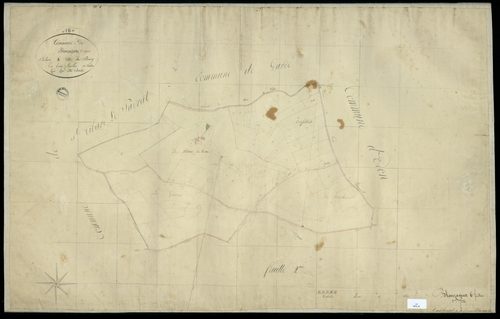 Blanzaguet-Saint-Cybard - 3 P 47A/2 - Section A dite du Bourg. Feuille 1.  | 1826