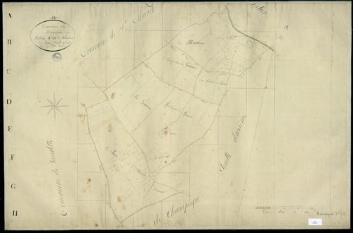 Blanzaguet-Saint-Cybard - 3 P 47A/5 - Section B dite de Chausier. Feuille 1.  | 1826