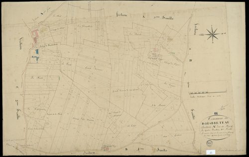 Boisbreteau - 3 P 48/5 - Section A dite du Bourg. Feuille 4.  | 1837