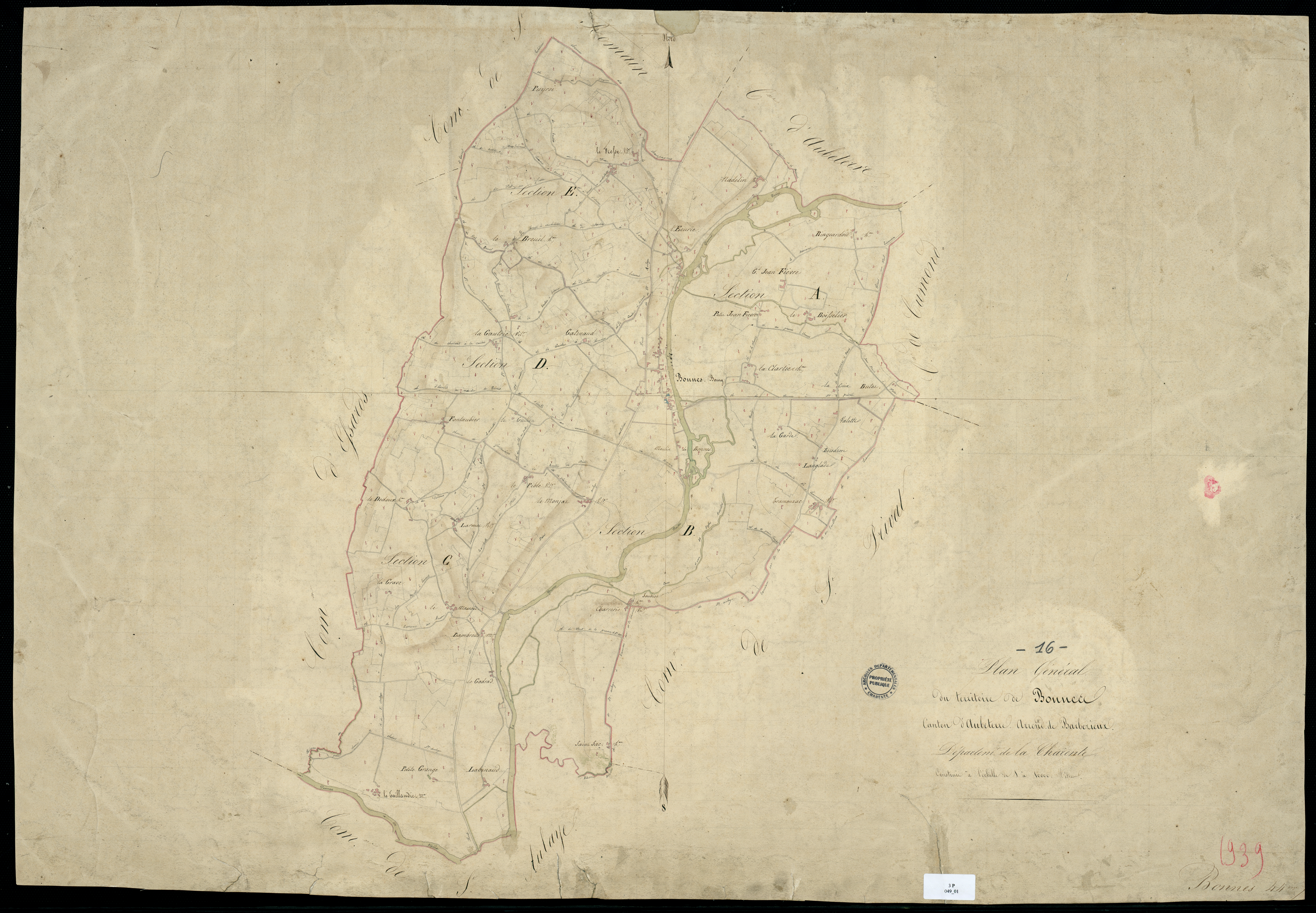 Bonnes - 3 P 49/1 - Section Plan général.  | 1838