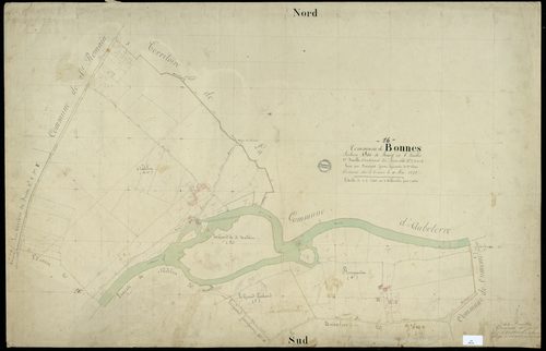 Bonnes - 3 P 49/3 - Section A dite du Bourg. Feuille 1.  | 1838