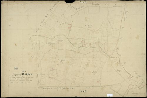 Bonnes - 3 P 49/4 - Section A dite du Bourg. Feuille 2.  | 1838
