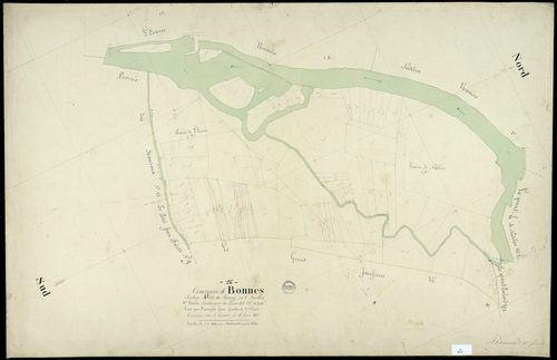 Bonnes - 3 P 49/5 - Section A dite du Bourg. Feuille 3.  | 1838