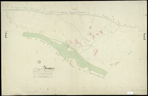 Bonnes - 3 P 49/8 - Section A dite du Bourg. Feuille 6.  | 1838