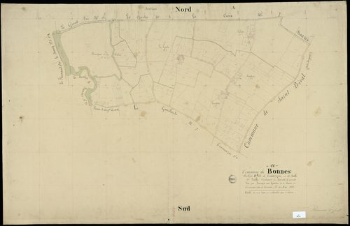 Bonnes - 3 P 49/10 - Section B dite de Tramonzac. Feuille 1.  | 1838