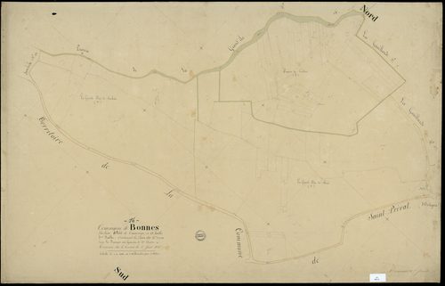 Bonnes - 3 P 49/12 - Section B dite de Tramonzac. Feuille 3.  | 1838