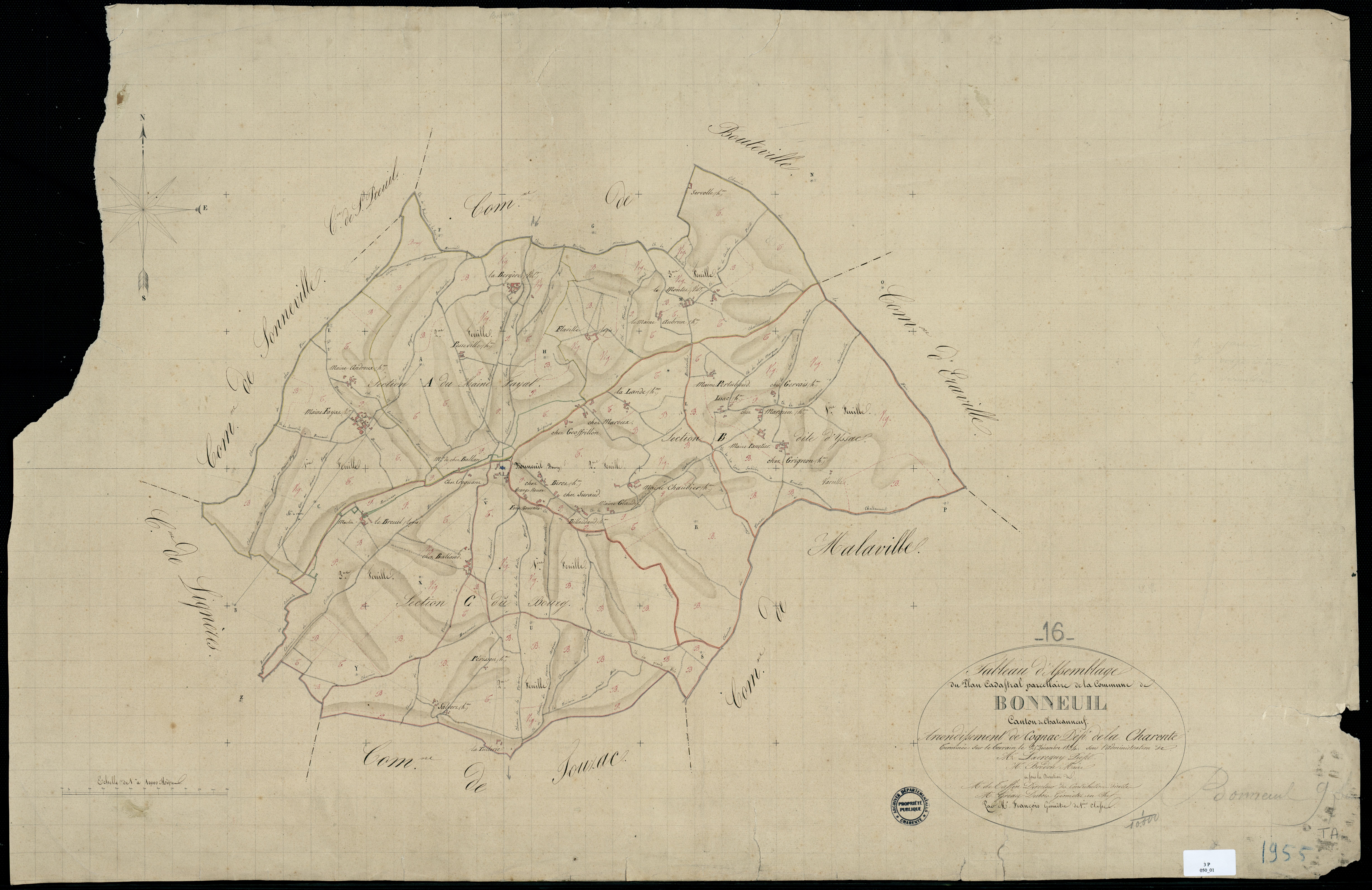 Bonneuil - 3 P 50/1 - Tableau d'assemblage. | 1834
