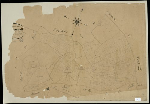 Bonneuil - 3 P 50/4 - Section A dite du Maine Fayat. Feuille 3.  | 1834