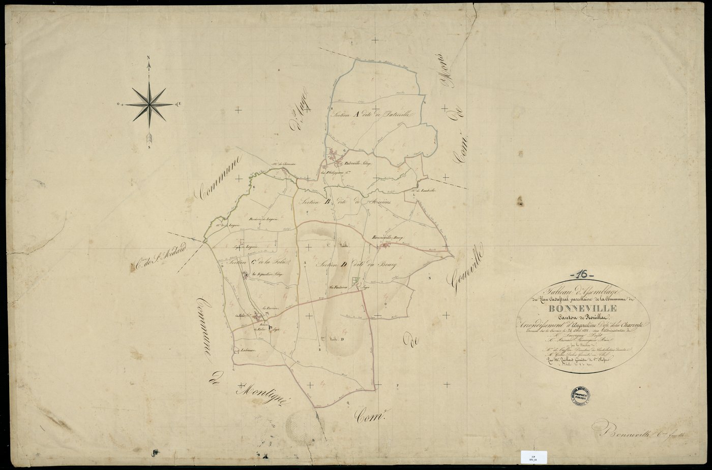 Bonneville - 3 P 51/1 - Tableau d'assemblage.  | 1832
