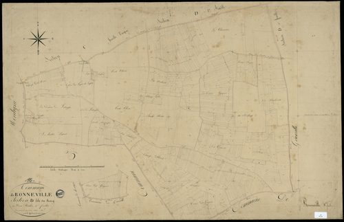 Bonneville - 3 P 51/6 - Section D dite du Bourg. Feuille 2.  | 1832