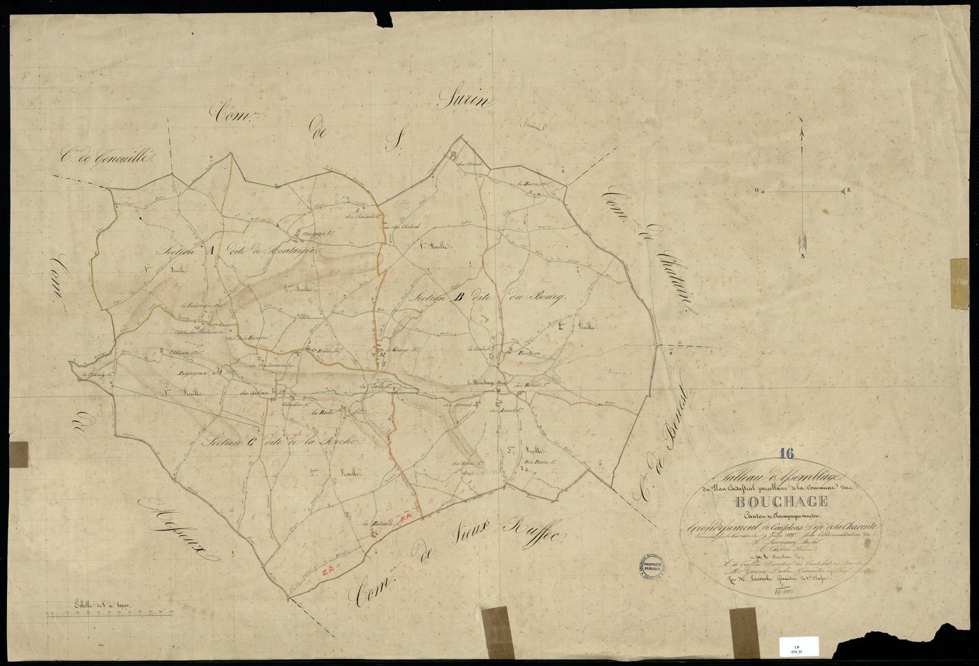 Le Bouchage - 3 P 54/1 - Tableau d'assemblage.  | 1835
