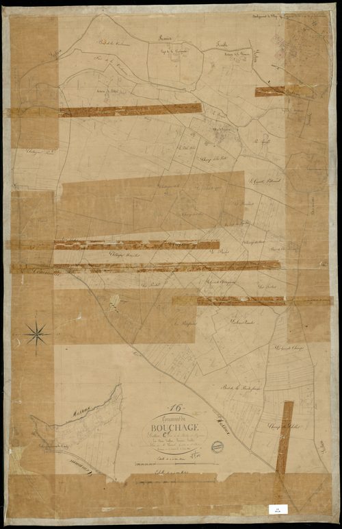 Le Bouchage - 3 P 54/8 - Section C dite de la Roche et Puypéroux. Feuille 1.  | 1835