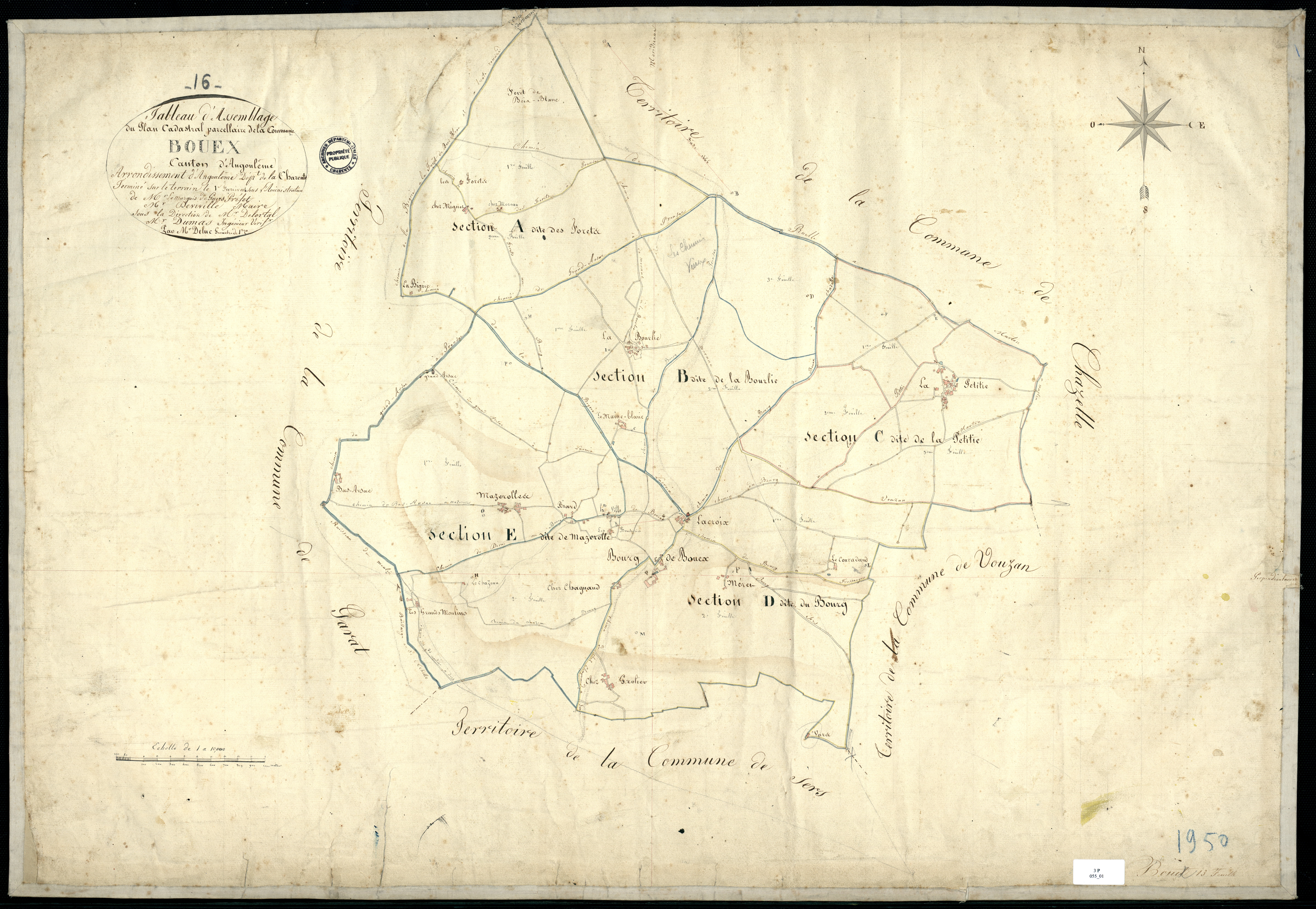 Bouëx - 3 P 55/1 - Tableau d'assemblage.  | 1824