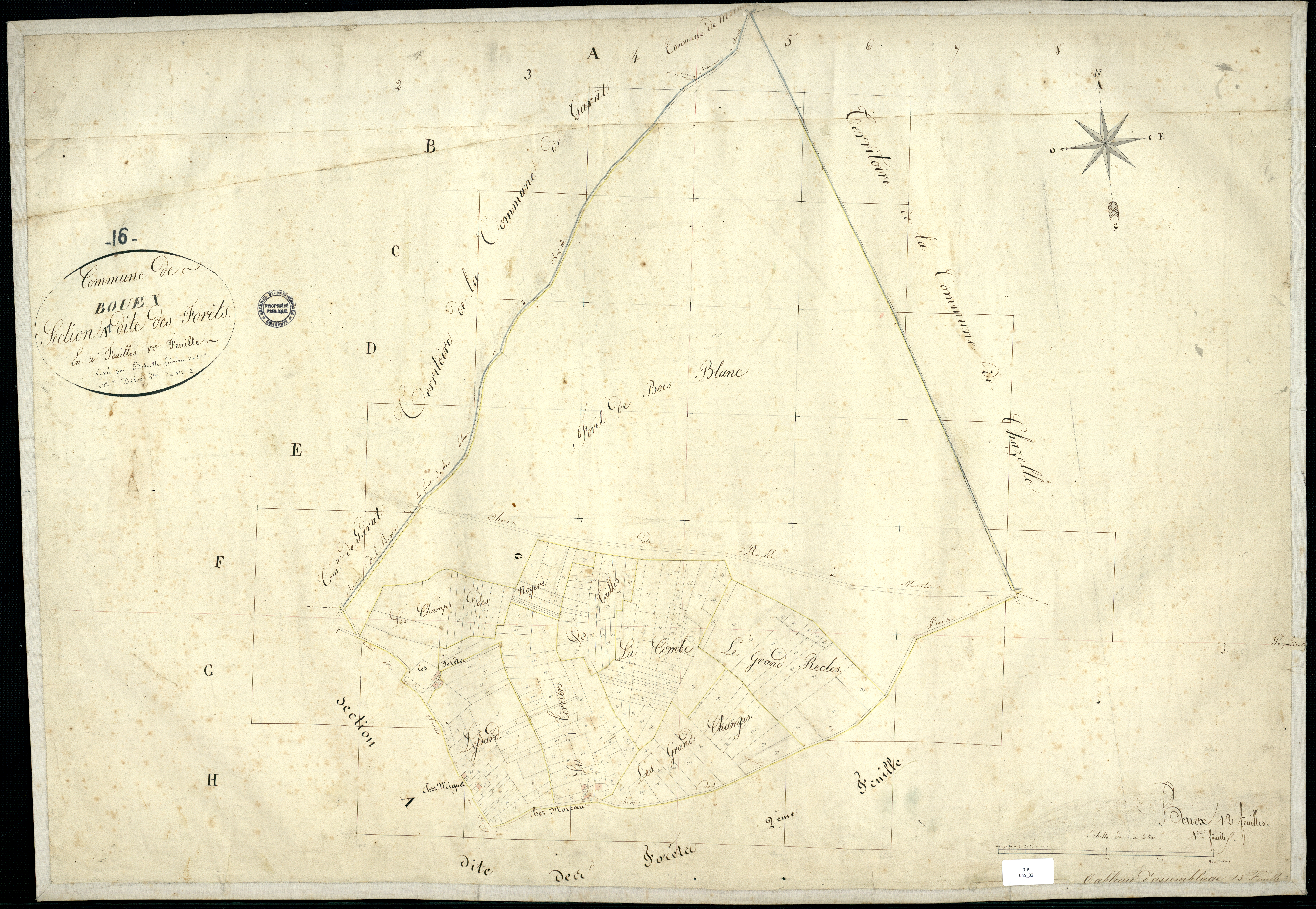 Bouëx - 3 P 55/2 - Section A dite des Forêts. Feuille 1.  | 1824
