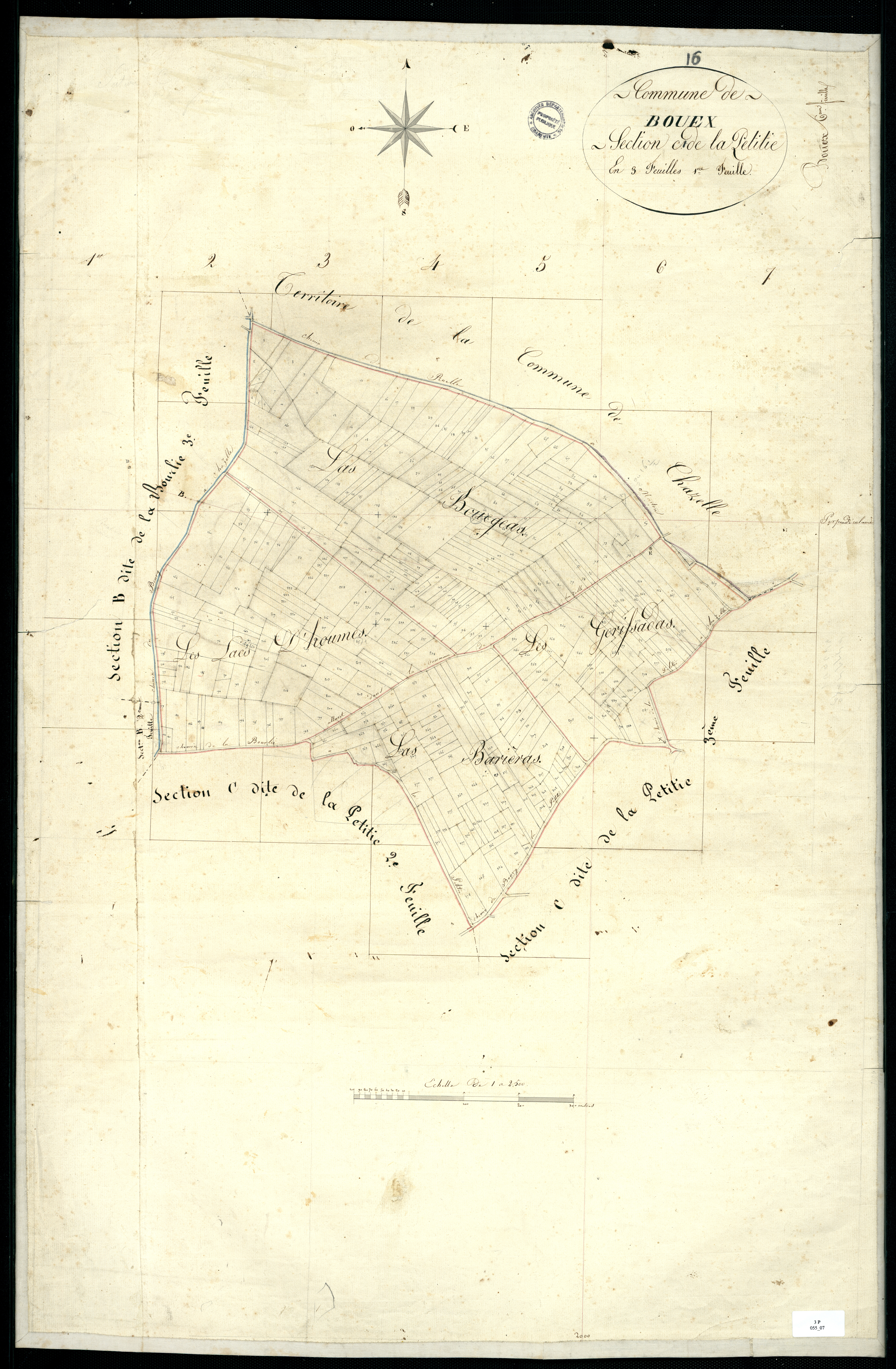 Bouëx - 3 P 55/7 - Section C dite de la Petitie. Feuille 1.  | 1824