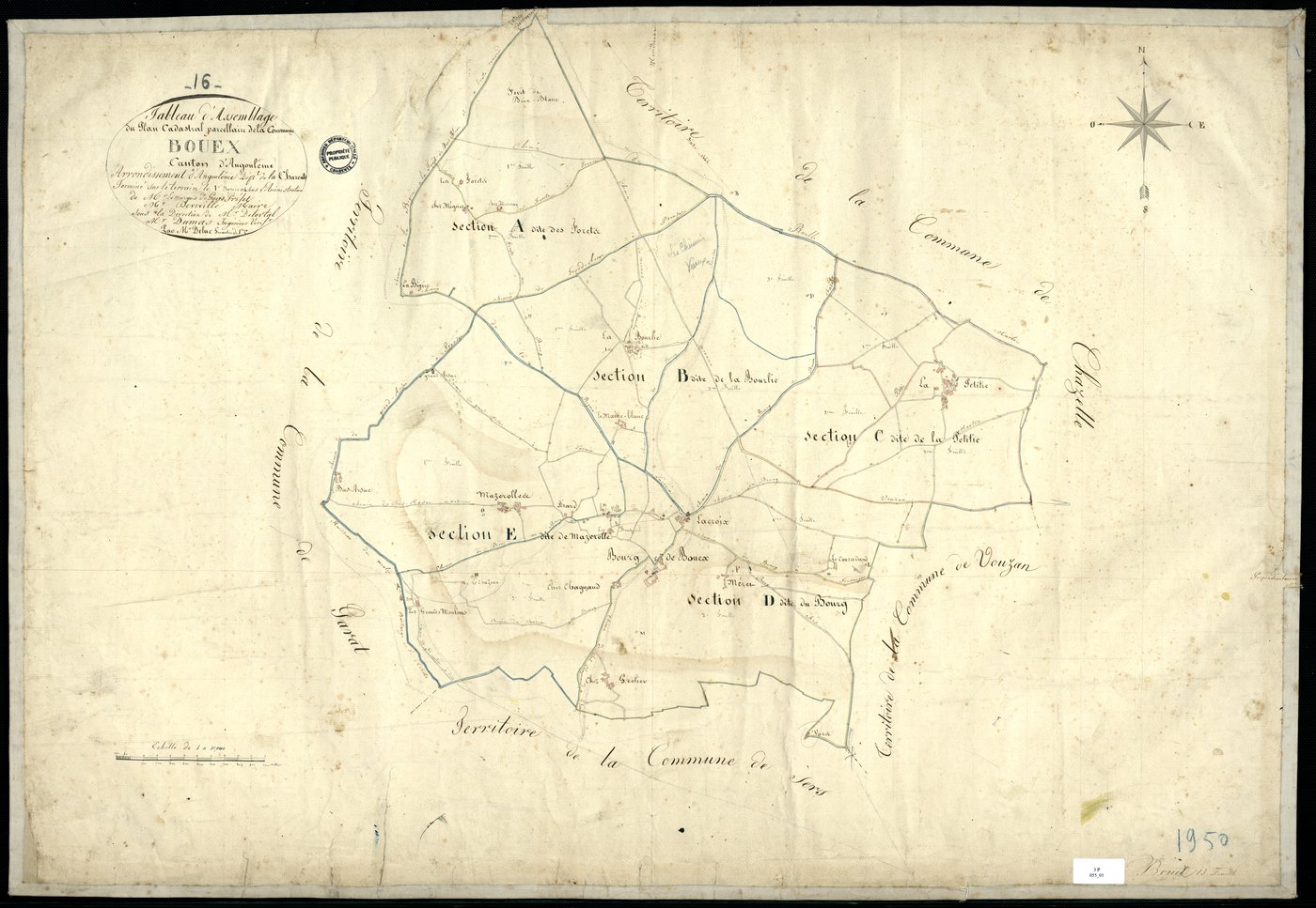 Bouëx - 3 P 55/1 - Tableau d'assemblage.  | 1824