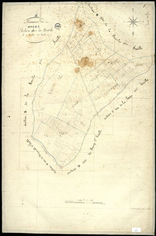 Bouëx - 3 P 55/5 - Section B dite de la Bourlie. Feuille 2.  | 1824