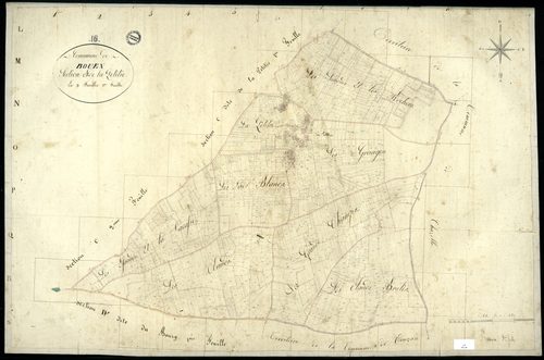 Bouëx - 3 P 55/9 - Section C dite de la Petitie. Feuille 3.  | 1824