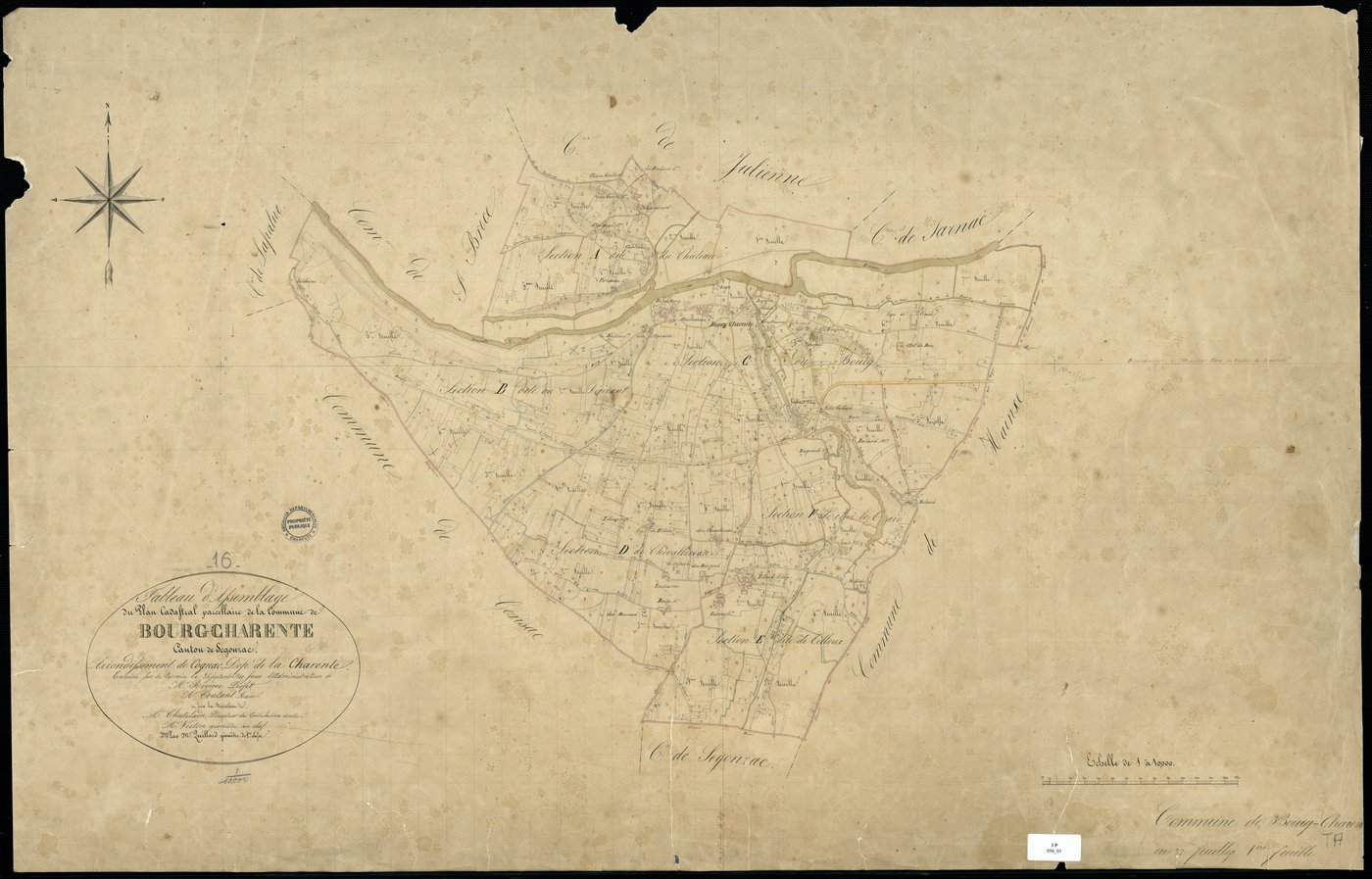 Bourg-Charente - 3 P 56/1 - Tableau d'assemblage.  | 1849