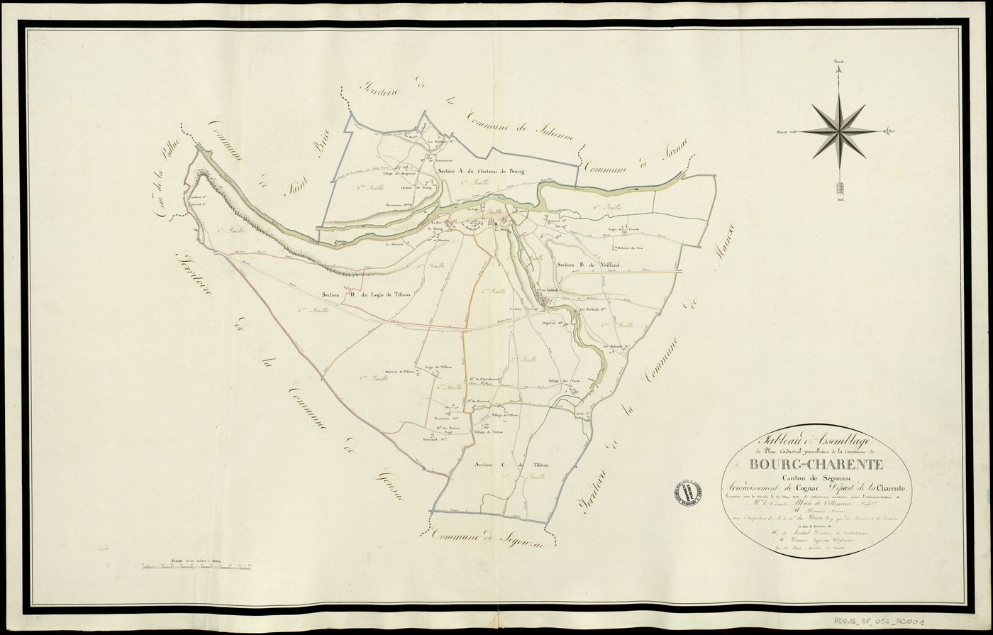Bourg-Charente - 3 P 56/AC1 - Tableau d'assemblage  | 1814