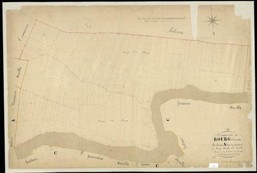 Bourg-Charente - 3 P 56/2 - Section A dite du Château. Feuille 1.  | 1849