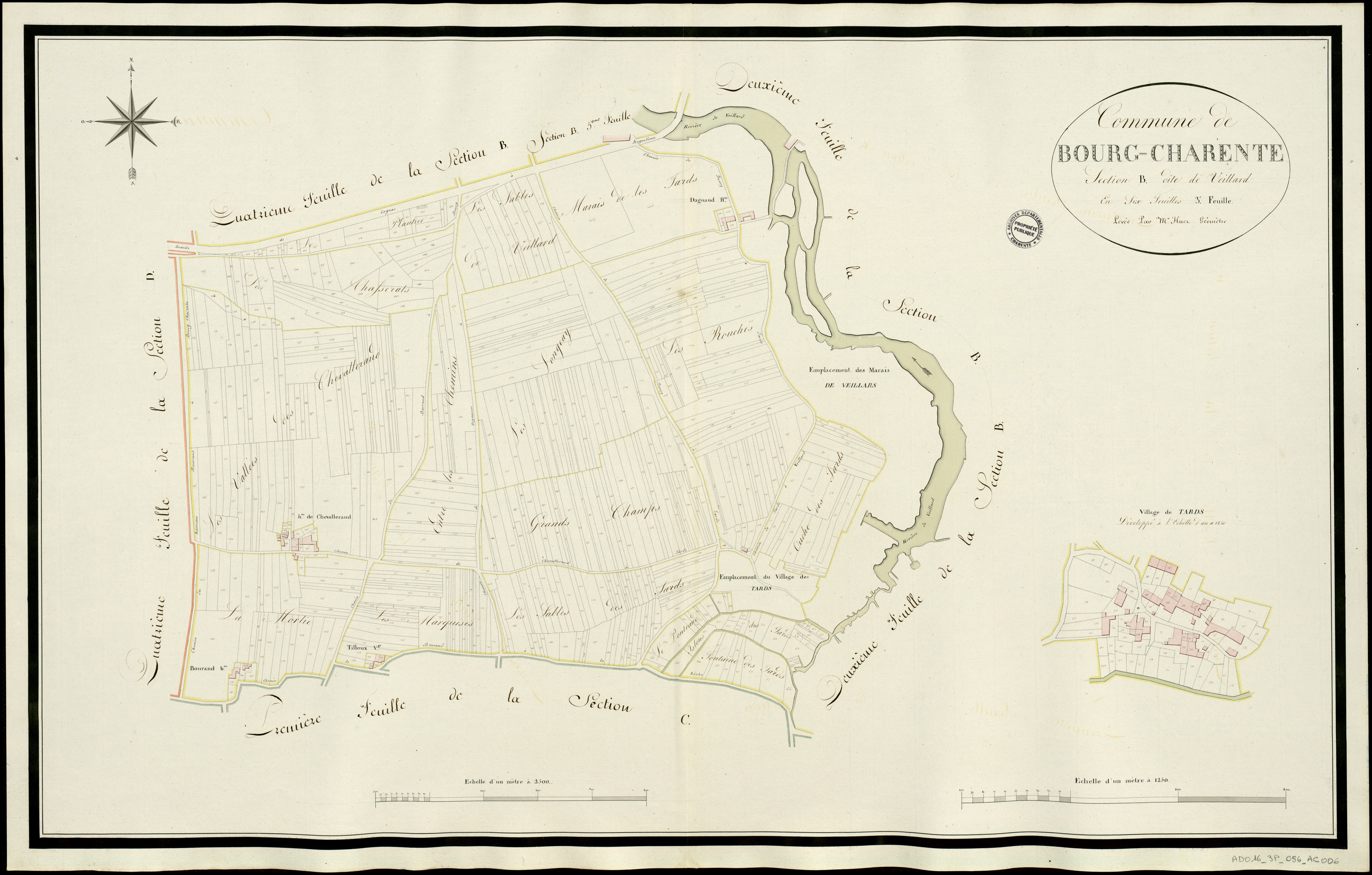 Bourg-Charente - 3 P 56/AC6 - Section B dite de Veillard  | 1813
