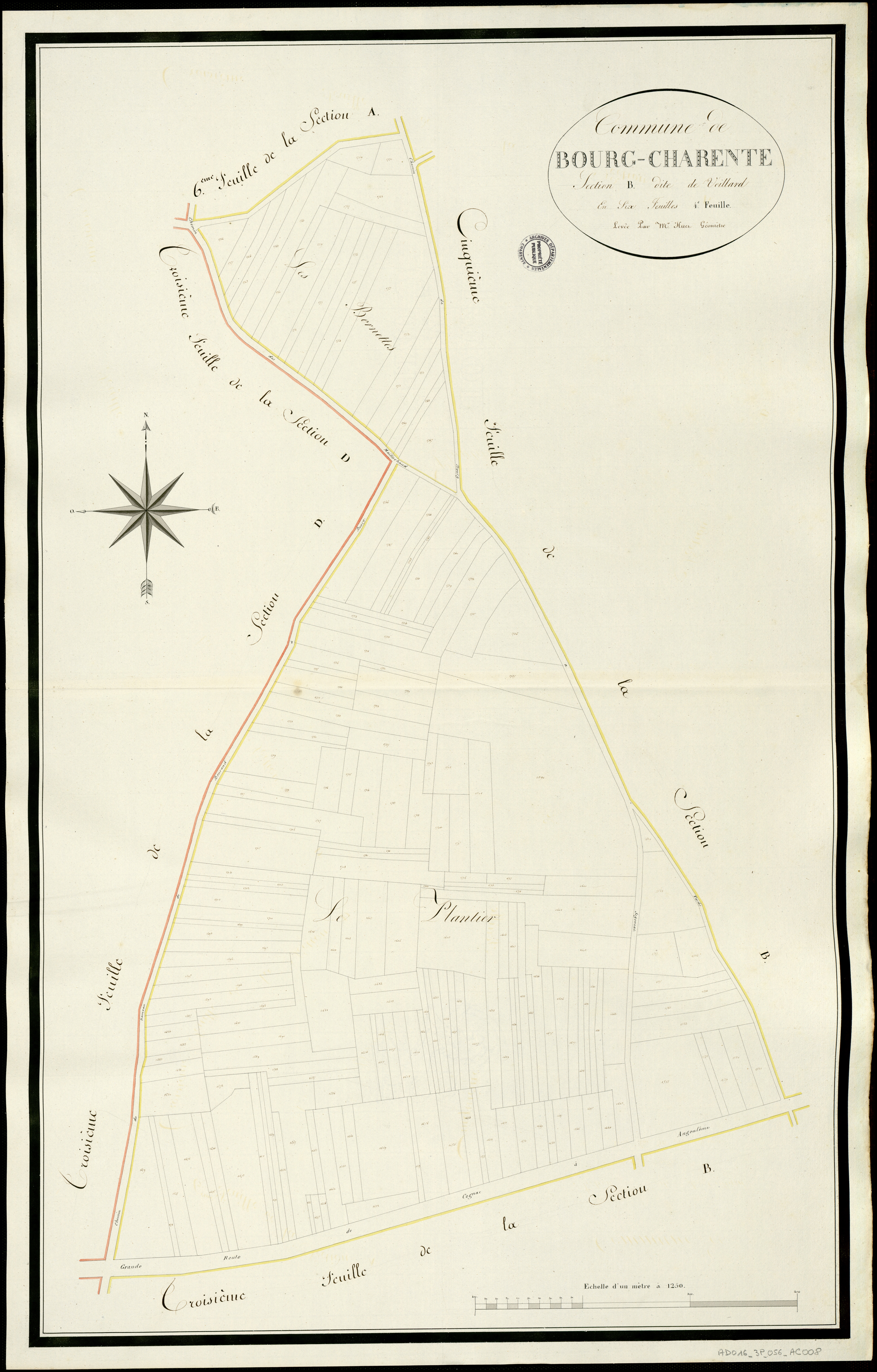 Bourg-Charente - 3 P 56/AC8 - Section B dite de Veillard  | 1813