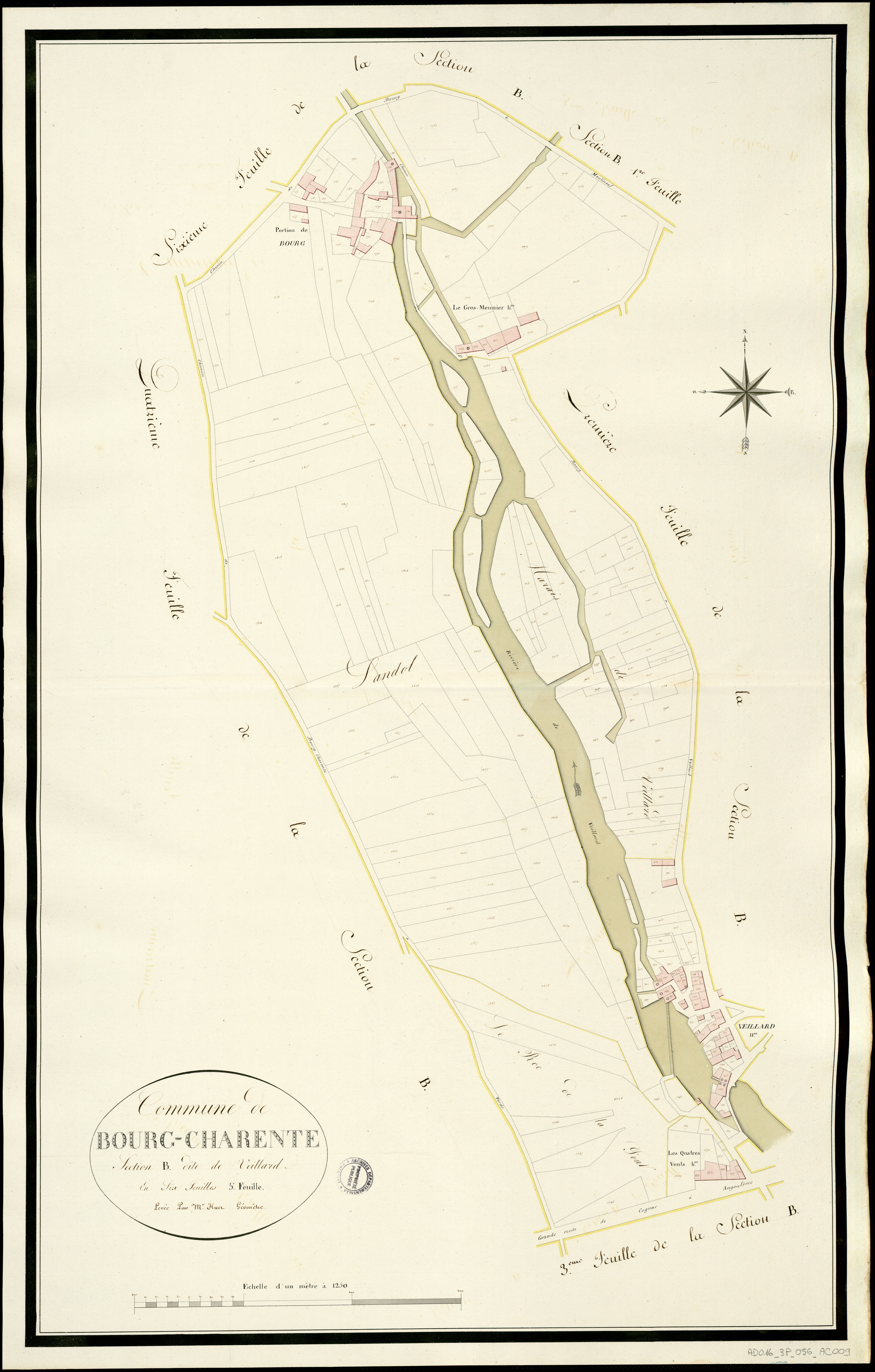 Bourg-Charente - 3 P 56/AC9 - Section B dite de Veillard  | 1813