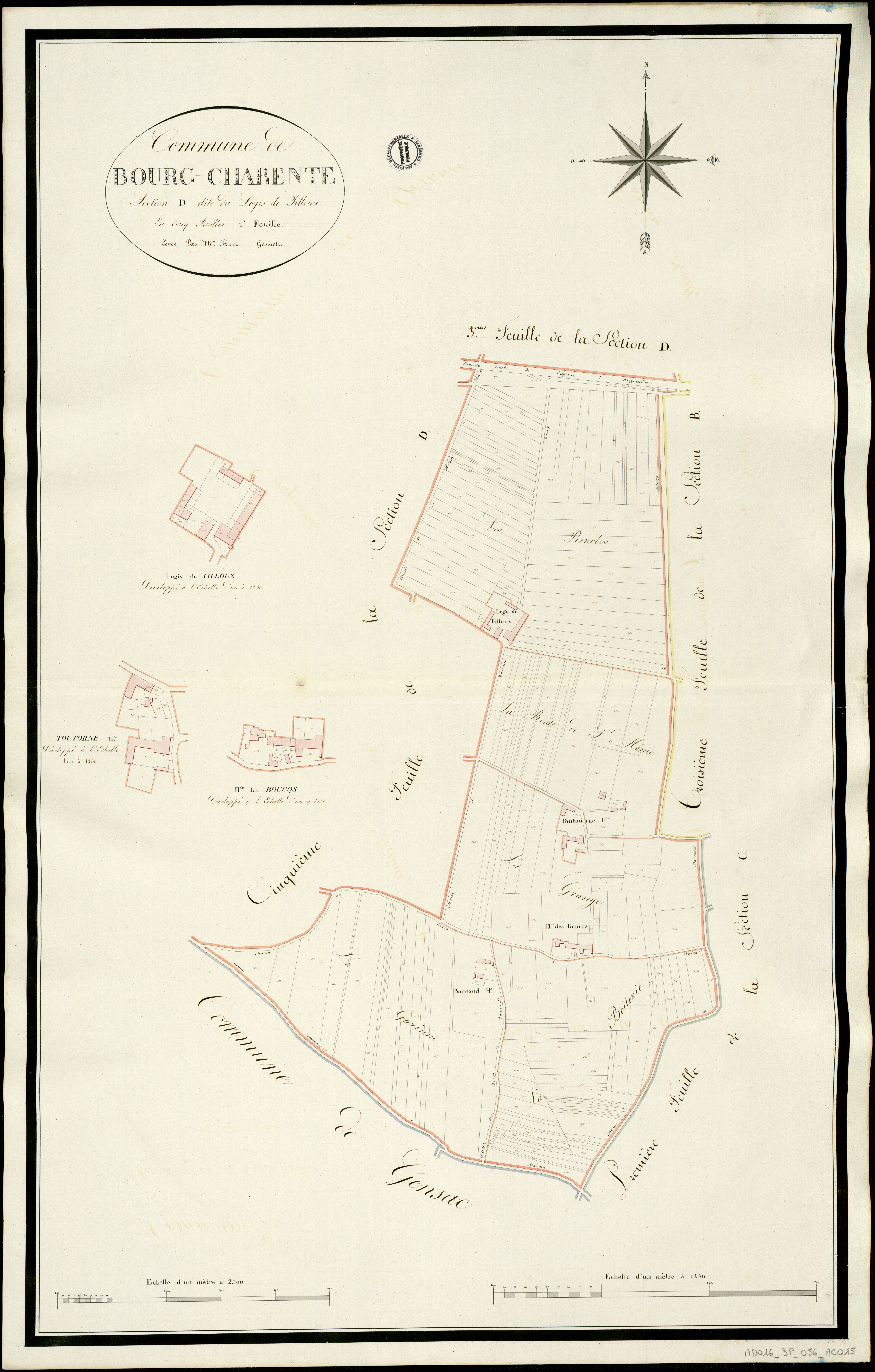 Bourg-Charente - 3 P 56/AC15 - Section D dite du Logis de Filloux  | 1813