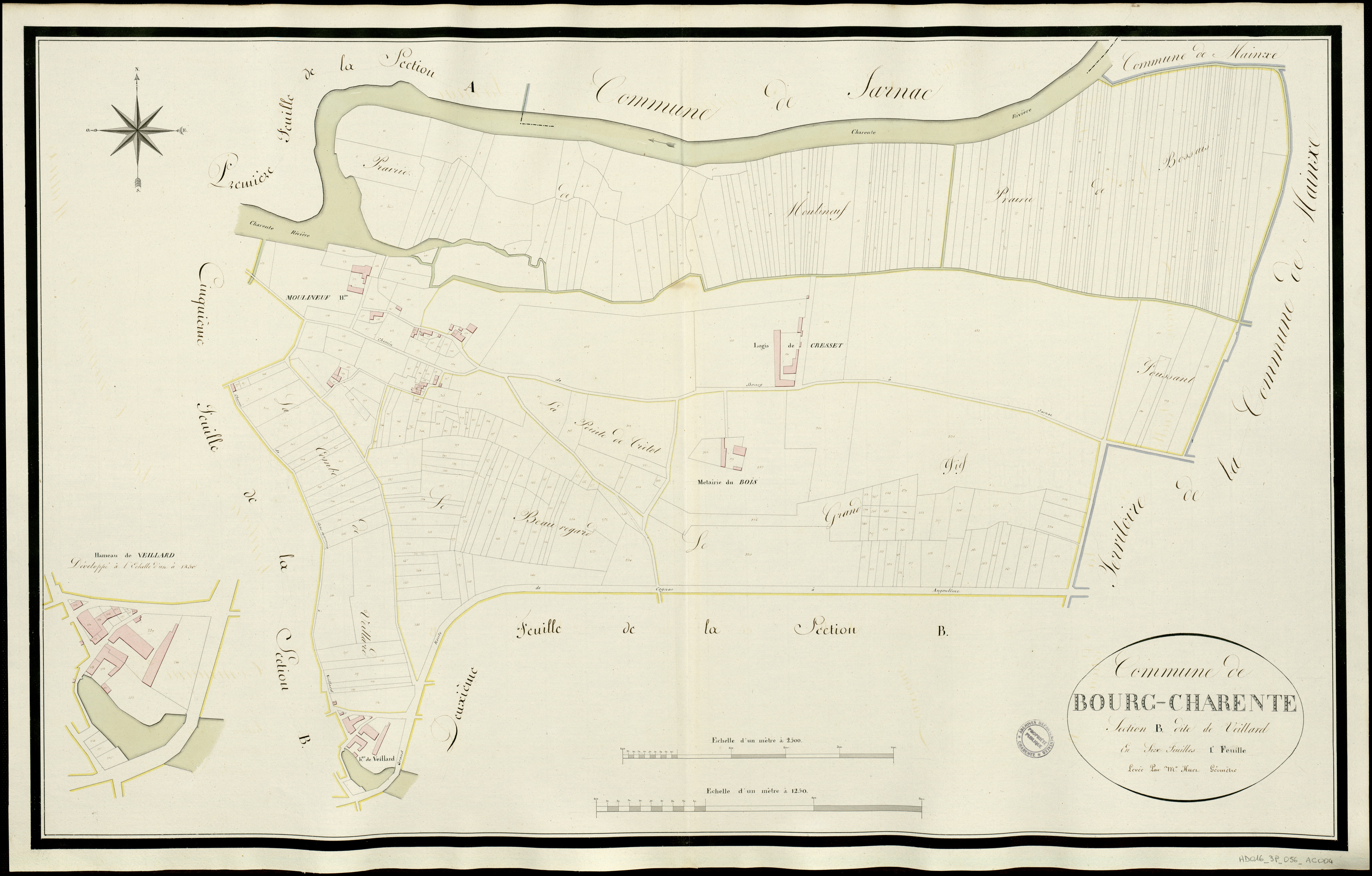 Bourg-Charente - 3 P 56/AC4 - Section B dite de Veillard  | 1813