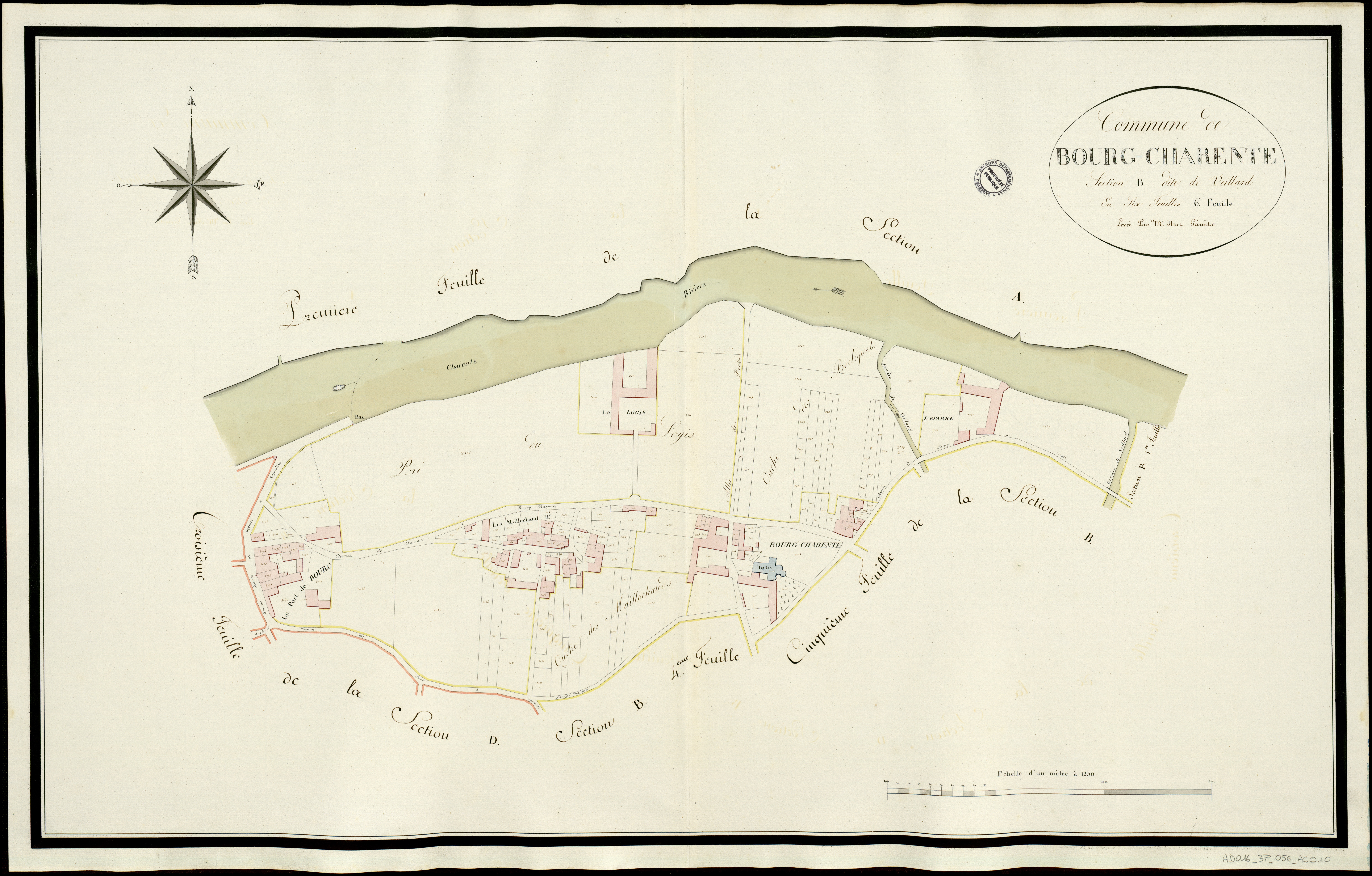 Bourg-Charente - 3 P 56/AC10 - Section B dite de Veillard  | 1813